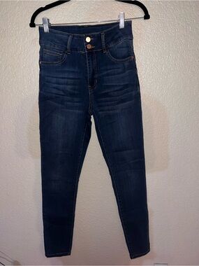 Fashion Nova High-Rise Dark Blue Skinny Jeans